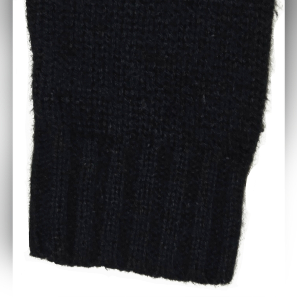 🔵 LEI Juniors Black Pink Knit LOVE Dipped High-Low Crewneck Sweater Small - Picture 7 of 11